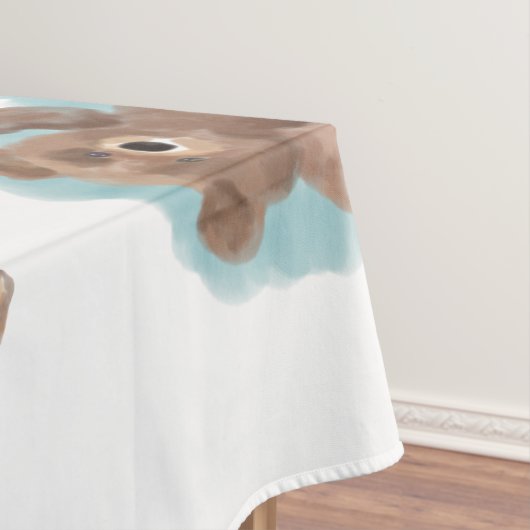 Nappe Petite aquarelle Ours mignon animal premier annive (In Situ)