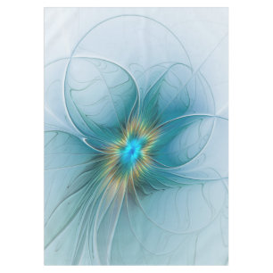 Nappe Petite Beauté Moderne Bleu Or Fractal Art Flower