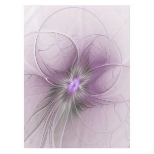 Nappe Petite Beauté Moderne Gris Mauve Art Fractal Fleur