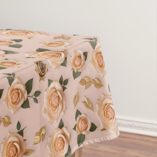 Nappe Petites Roses Crème Et Or (In Situ)