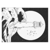 Nappe Phare de Bell Rock noir et blanc (Devant (Horizontal))