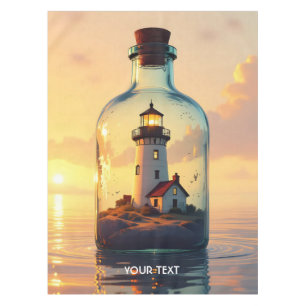 Nappe Phare mignon de fantaisie dans une bouteille