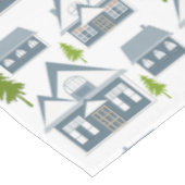 Nappe Photo de Noël hiver gris maisons vertes w (Angle)