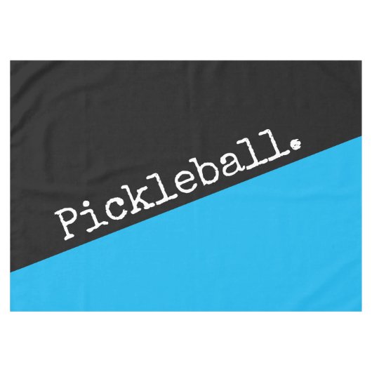 Nappe PICKLEBALL Bleu Ciel Noir Bloc de Couleur Diagonal (Devant (Horizontal))