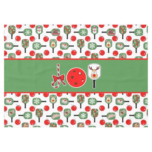 Nappe Pickleball Joie Noël Party Red Green Père Noël (Devant (Horizontal))