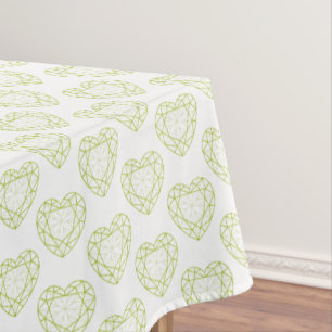 Nappe Pierres de coeur vert Péridot tissu motif