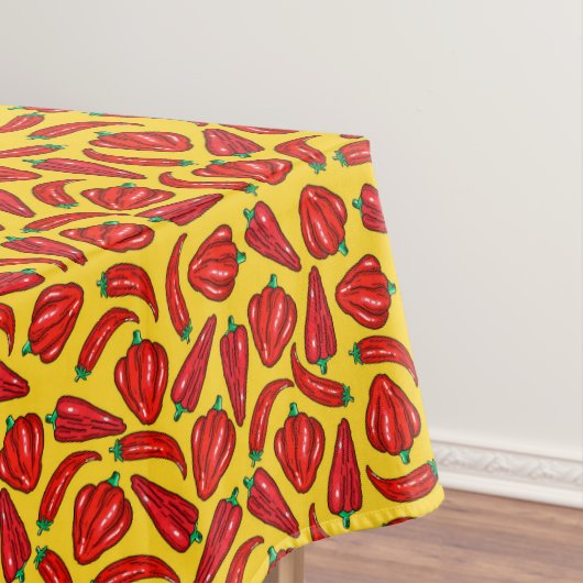 Nappe Piments forts Red Chili sur fond jaune (In Situ)