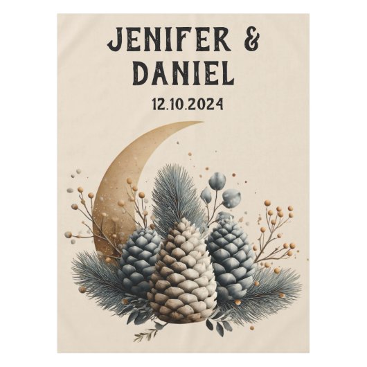 Nappe Pinecones et Crescent Lune Amour hivernal (Devant)