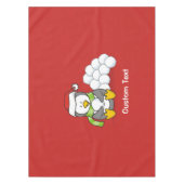 Nappe Pingouin de Noël assis avec des boules de neige (Devant)