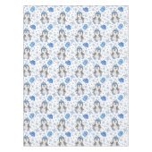 Nappe Pingouin de patinage sur glace de Noël bleu mignon (Devant)