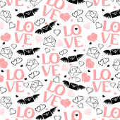 Nappe Pink and Black Hearts Love Lettering Valentine  