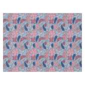 Nappe Pink and Blue Hand Drake Floral Block Print (Devant (Horizontal))