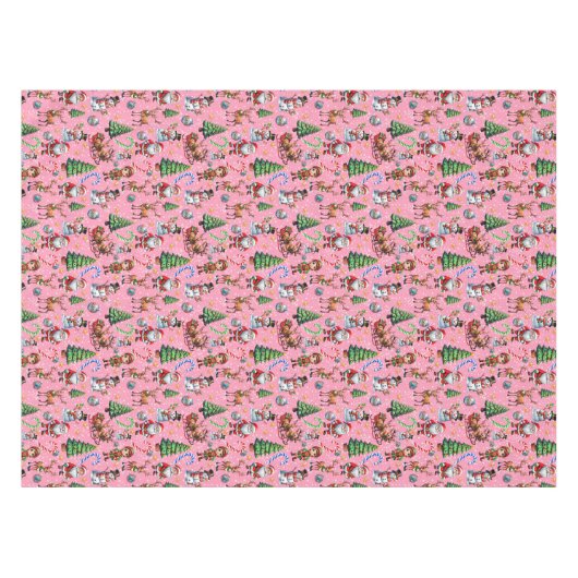 Nappe Pink Background Christmas Decorative Pattern (Devant (Horizontal))