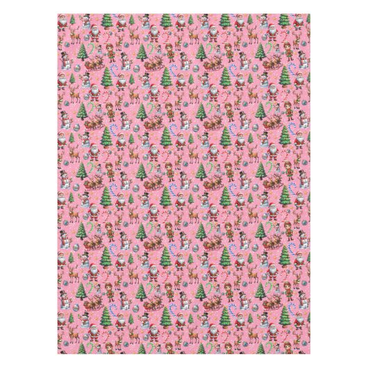 Nappe Pink Background Christmas Decorative Pattern (Devant)