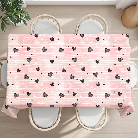 Nappe Pink Black Hearts Custom Name Cute I Love You Gift