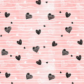 Nappe Pink Black Hearts Custom Name Cute I Love You Gift