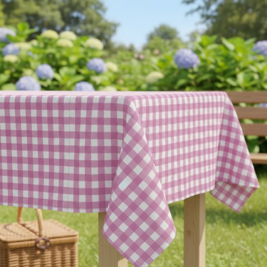 Nappe Pink Gingham Checkered Tablecloth for Parties