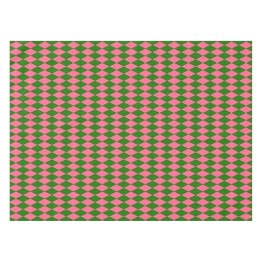 Nappe Pink Green Harlequin Checkered Design  (Devant (Horizontal))