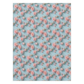 Nappe Pink Roses Scattered Across Light Blue Background (Devant)