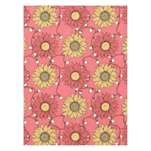 Nappe Pink Sunflowers Christmas (Devant)
