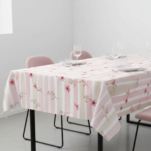 Nappe Pink Watercolor Floral Stripe Pattern