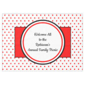 Nappe Pique-Nique Familial Blanc Points Rouges (Devant (Horizontal))