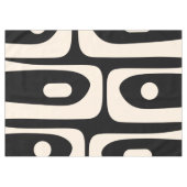 Nappe Piquet Mid-Century Moderne Abstrait Noir et Crème (Devant (Horizontal))