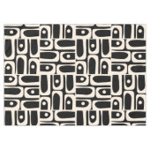 Nappe Piquet moderne du milieu du siècle Noir et Crème (Devant (Horizontal))