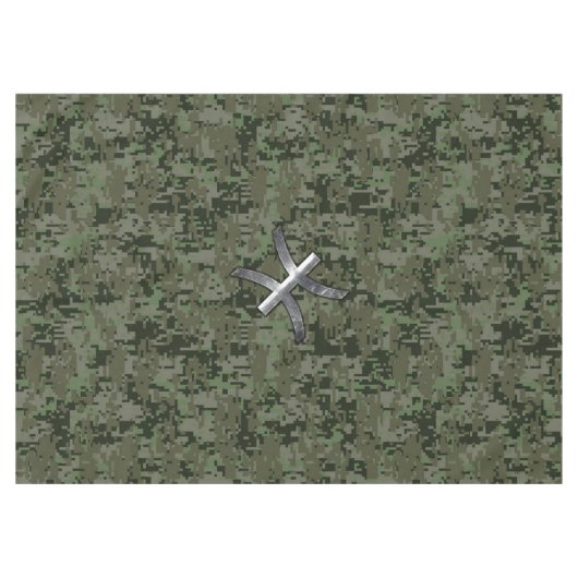 Nappe Pisces Zodiac Sign on Woodland Digital Camo Deco (Devant (Horizontal))