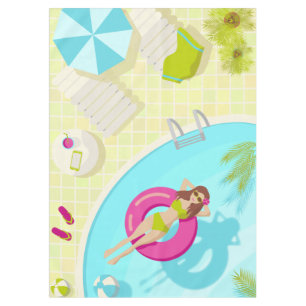 Nappe Piscine fille en bikini plage d'été