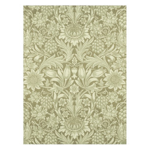 Nappe Pissenlit de William Morris Damassé Vintage Olive