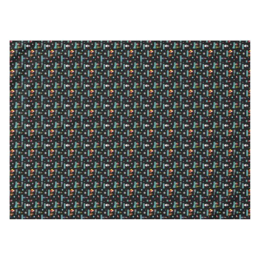 Nappe Pixellit Joyeux Motif de Noël - Design rétro (Devant (Horizontal))