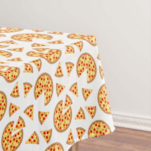 Nappe Pizza et tranches de cool motif sur blanc (In Situ)