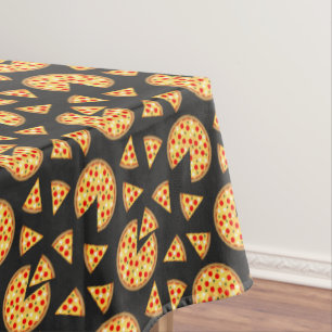 Nappe Pizza et tranches de cool motif sur gris foncé