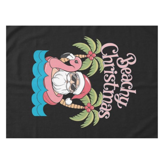 Nappe Plage Noël Tropical Vacances Père Noël Beach (Devant (Horizontal))