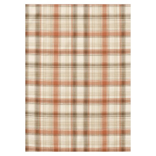 Nappe Plaid Classique Automne Rustique Crème Marron (Devant)