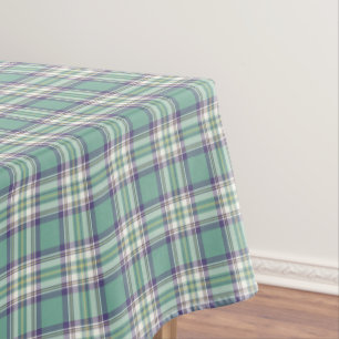 Nappe Plaid d'Aqua, pourpre et jaune en pastel