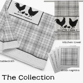 Nappe Plaid de ferme rustique gris Nom de famille de pou