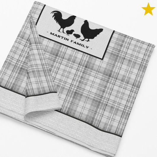 Nappe Plaid de ferme rustique gris Nom de famille de pou