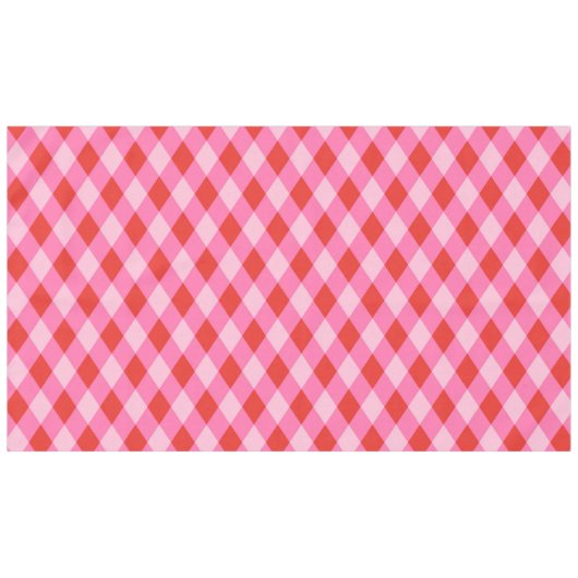 Nappe Plaid en diamant de Noël rétro - Rouge et Rose (Devant (Horizontal))