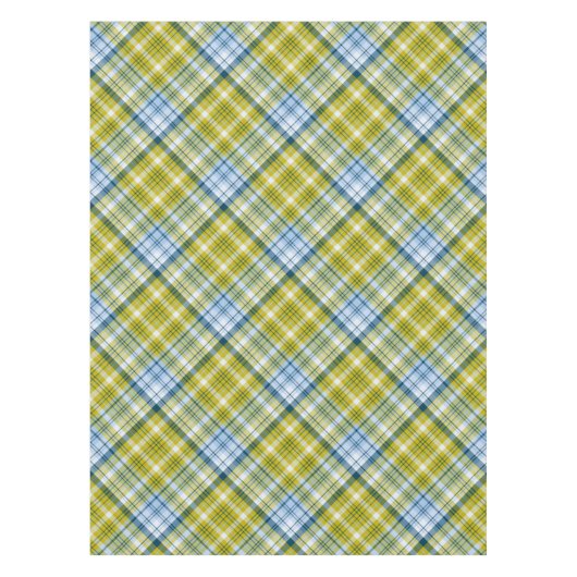 Nappe Plaid Jaune Et Bleu (Devant)