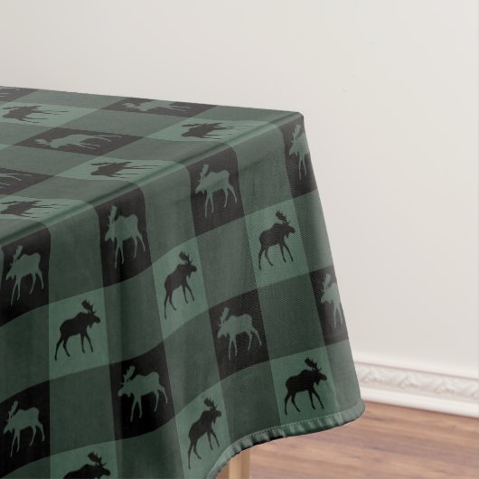 Nappe Plaid noir vert d'orignaux (In Situ)