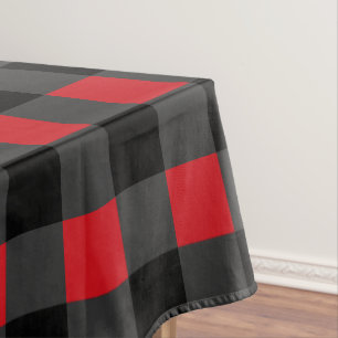 Nappe Plaid rouge et gris noir vérifié