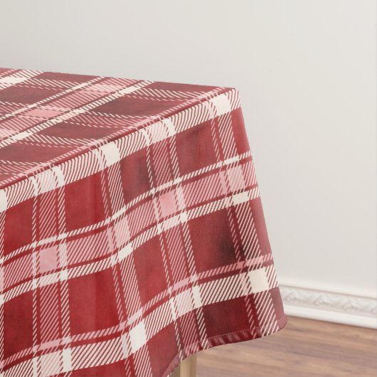 Nappe Plaid Tartan rose, rouge, marron et crème (In Situ)