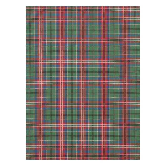 Nappe Plaid Tartan Rouge Vert MacCulloch Rustique (Devant)