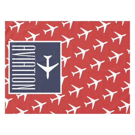 Nappe Plan blanc Funky Red Blue Pilot Aviation (Devant (Horizontal))