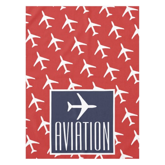 Nappe Plan blanc Funky Red Blue Pilot Aviation (Devant)