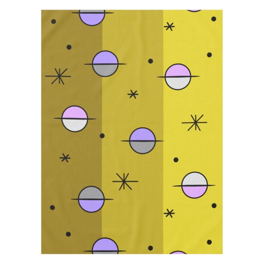 Nappe Planètes de l'âge de l'espace rétro Étoiles ocre J (Devant)