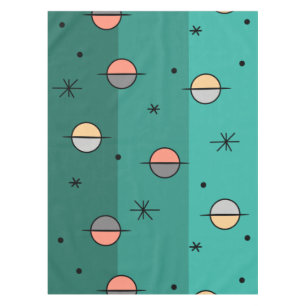 Nappe Planètes de l'âge de l'espace rétro étoiles Turquo