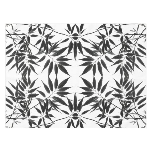 Nappe Plante en bambou noir et blanc (Devant (Horizontal))